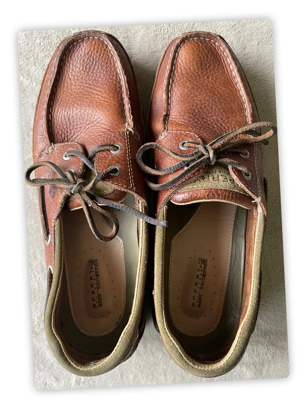Sperry Top-Sider Leather Boat Shoes Brown Men’s Size 11 Moc Toe Lace Up